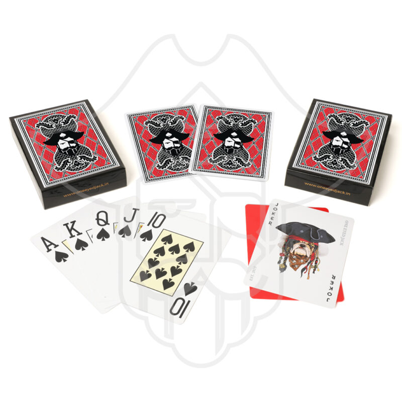One Eyed Jack Red Plastic Playing Cards (Set Of 2