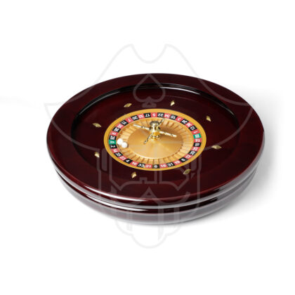 Deluxe 55cm Wooden Roulette Wheel Set - Red/Brown Mahogany with Double-Zero Layout