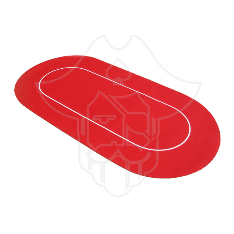 Red Anti-Skid Oval Poker Table Mat