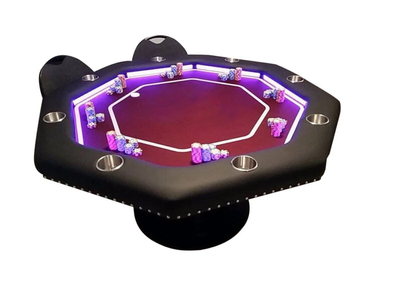 One Eyed Jack Hexagon Red Poker Table