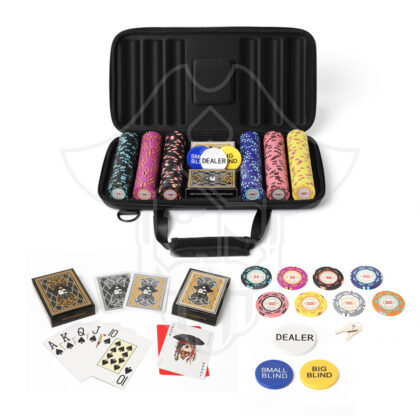 The Collector Black Polyester Casino Royale Clay 300 Poker Chips Set