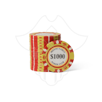 Monte Carlo Clay Poker Chips $1000 Denomination