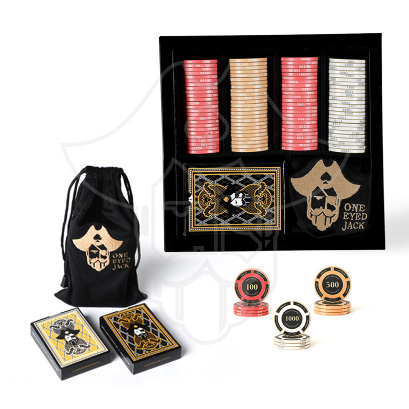 One Eyed Jack Striker 100 Ceramic Chips Poker Starter Kit