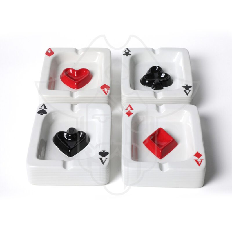 One Eyed Jack Cards Poker Ashtray Set (Set of 4) - 1 each of Heart