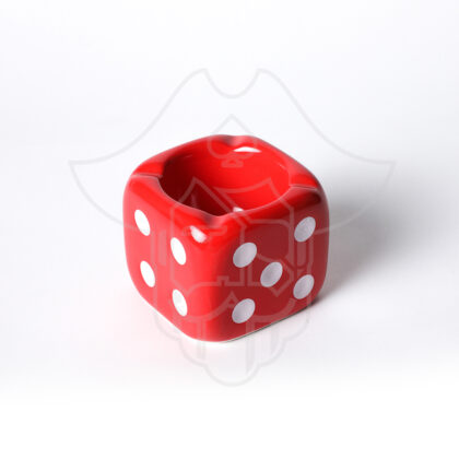 One Eyed Jack Dice Ashtray Red - Ceramic - Ash Tray Home Office Décor