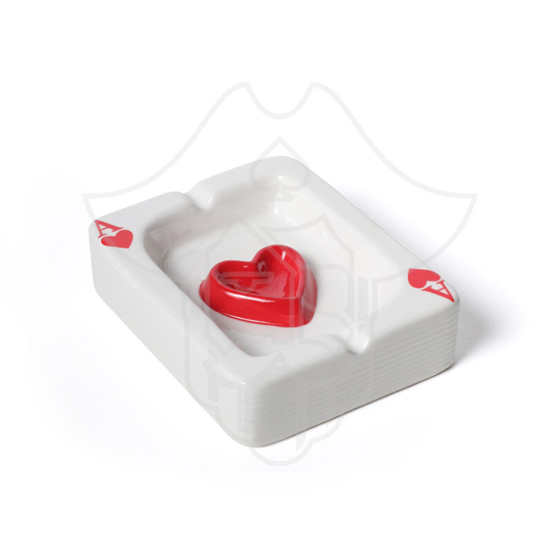 One Eyed Jack Heart Cards Ash Tray (with 2 holder slot)