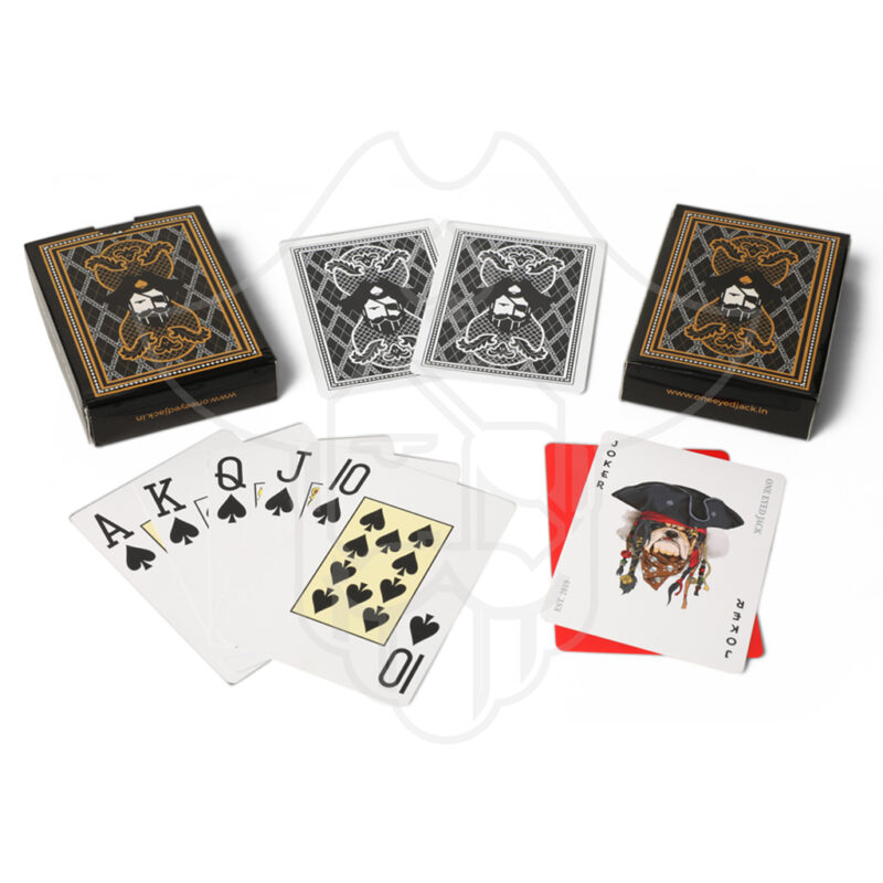 One Eyed Jack Black Premium Plastic Playing Cards (Set of 2)