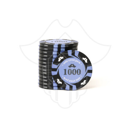 One Eyed Jack Cutlass Ceramic Poker Chips 1000 Denomination