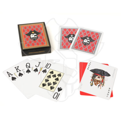 One Eyed Jack Gun Powder Red Plastic Playing Cards (Set Of 4)